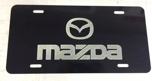 LOGO Car Tag Etched on Black Aluminum License Plate Aluminum