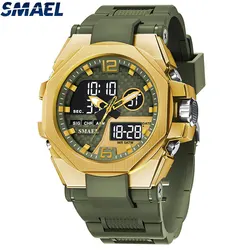 Dual Time Display Sports Watch para homens, LED, Digital, Stope, relógios de pulso, despertador, 8103