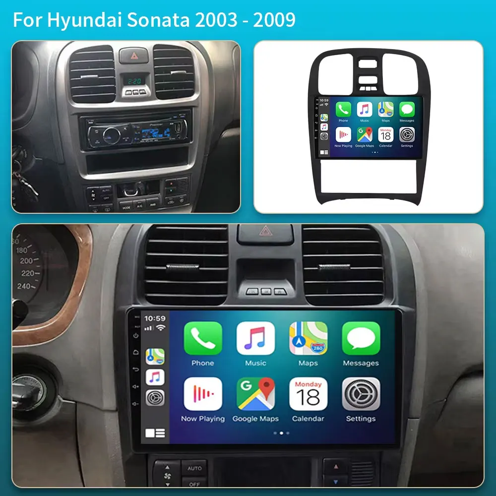 Android 16 WIFI For Hyundai Sonata 2003 2004 2005-2009 Car Radio Multimedia Video Player 2 din dvd Carplay GPS Autoraido BT DSP