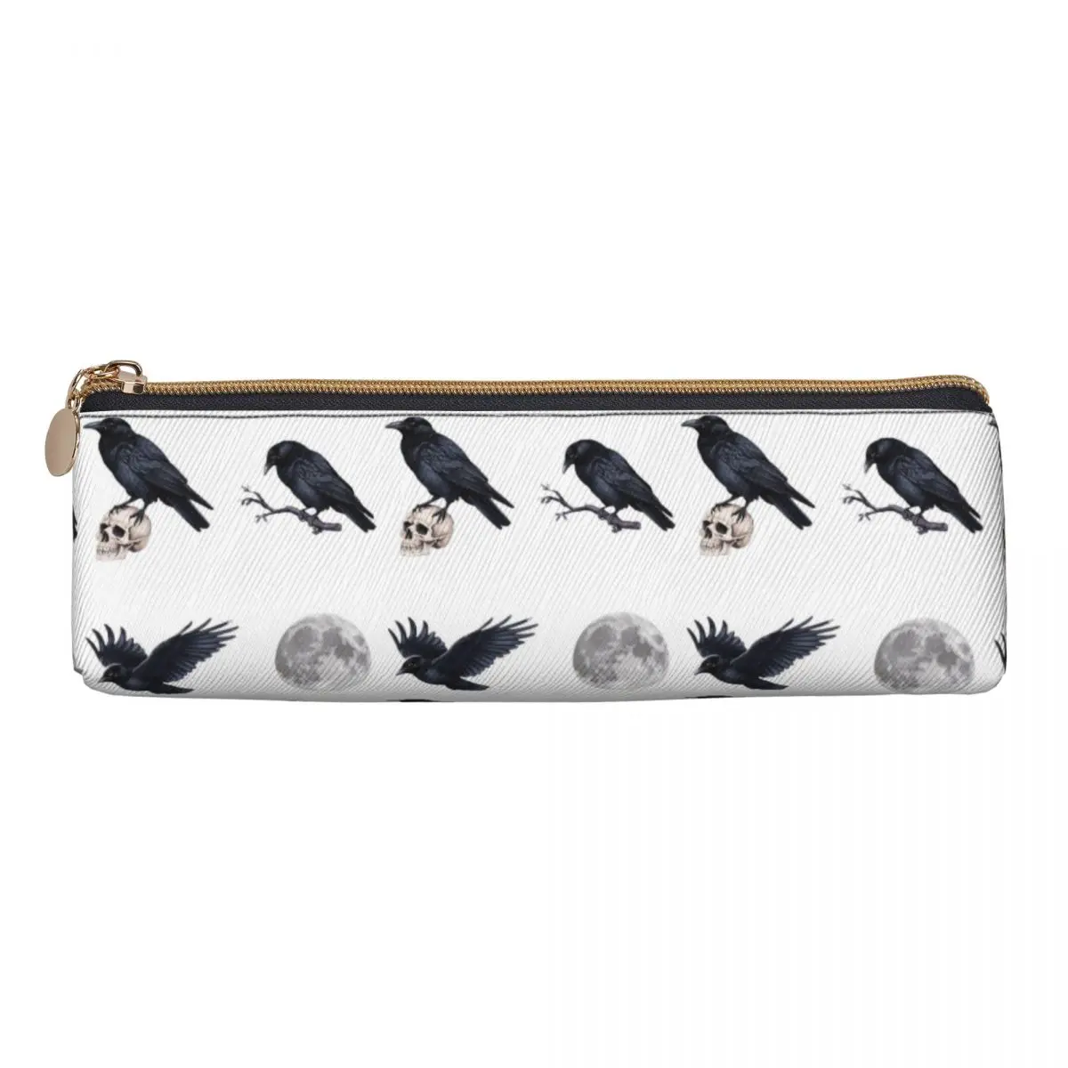 

Trendy Black Raven Crow ,skull And Moon Pack Pencil Case Pen Holder Storage Stationery Supplies Pen Box Pencil Bag for School