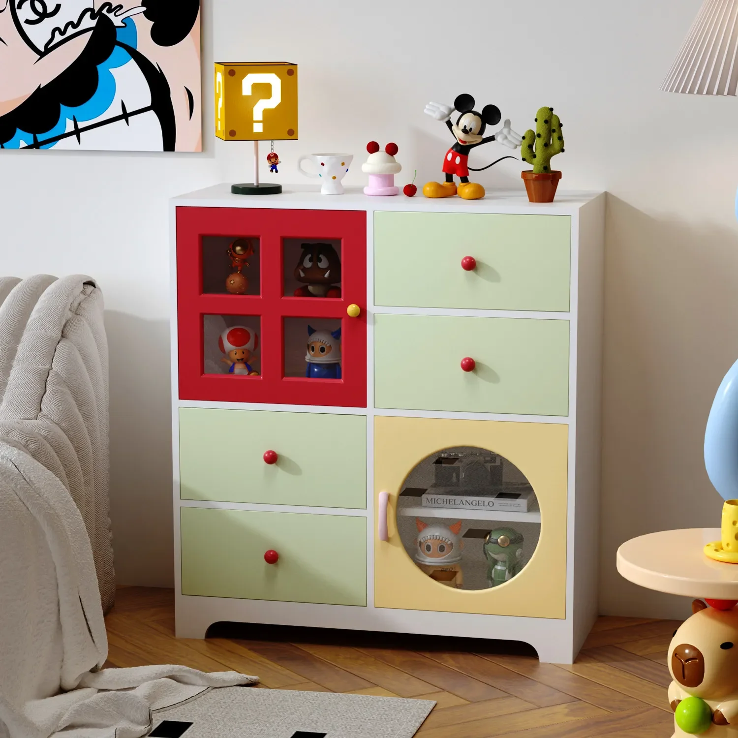 Dopamine chest, foyer against the wall, multi-layer locker, bedroom storage, living room, porch side cabinet