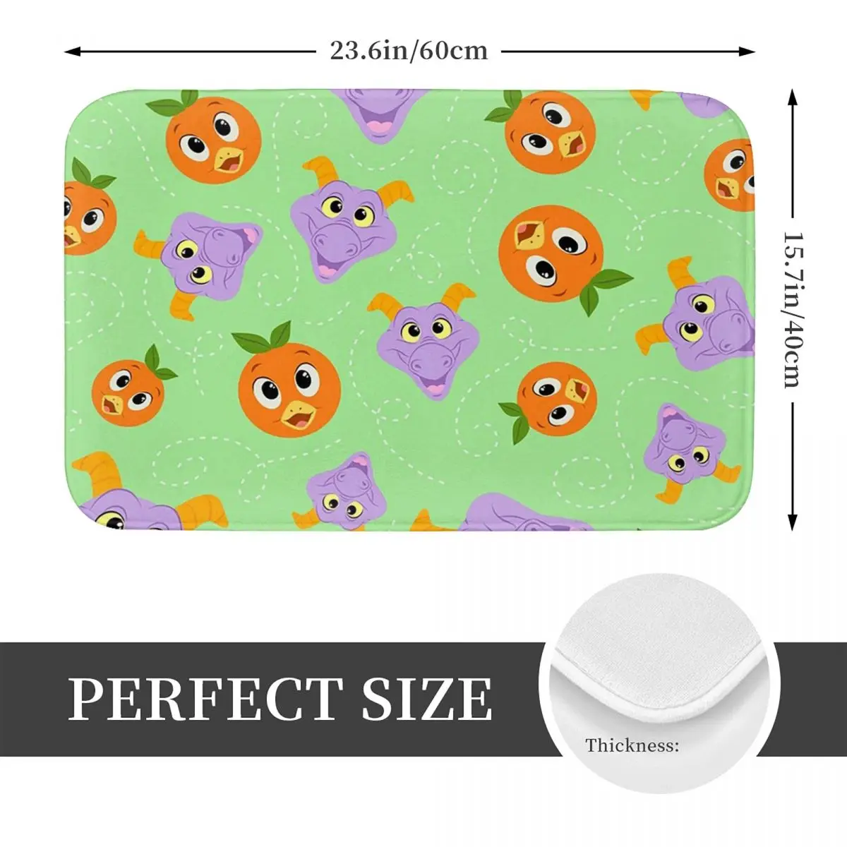 Festival Fresh - Figment And Orange Bird (green) Non-slip Doormat Floor Mat Dust-proo Carpet Rug for Kitchen Home Balcony Mats