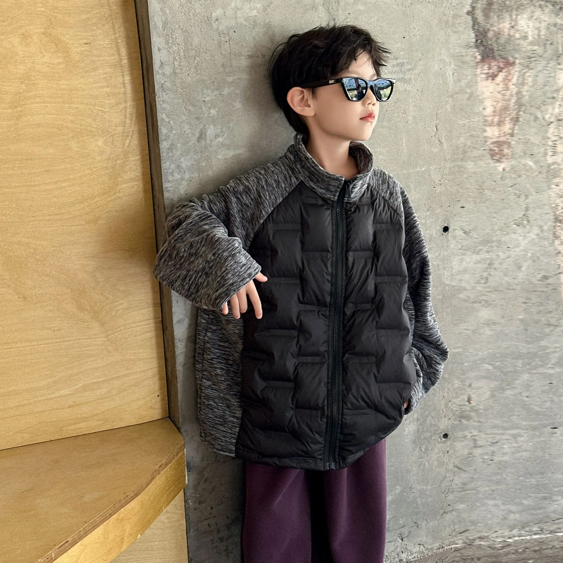 Children's Down Jacket Boys' Lightweight 90 White Duck Down School Uniform Artifact with Warm Jacket Inside