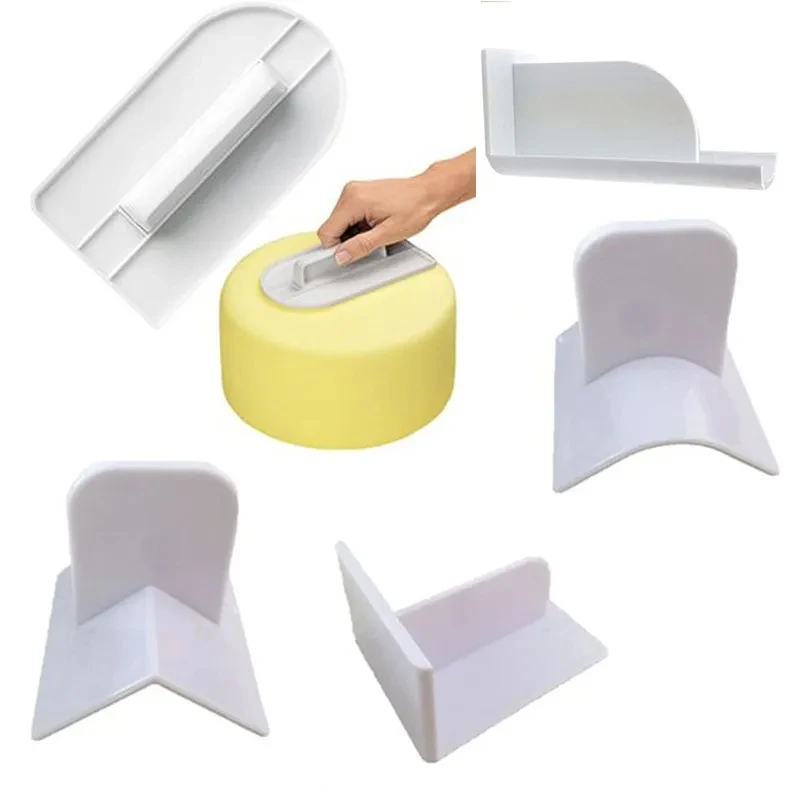 Plastic Cake Smoother Fondant Smoothing Tool Flat Cream Pastry Polishing Mould DIY Cake Decorating Tools Baking Accessories