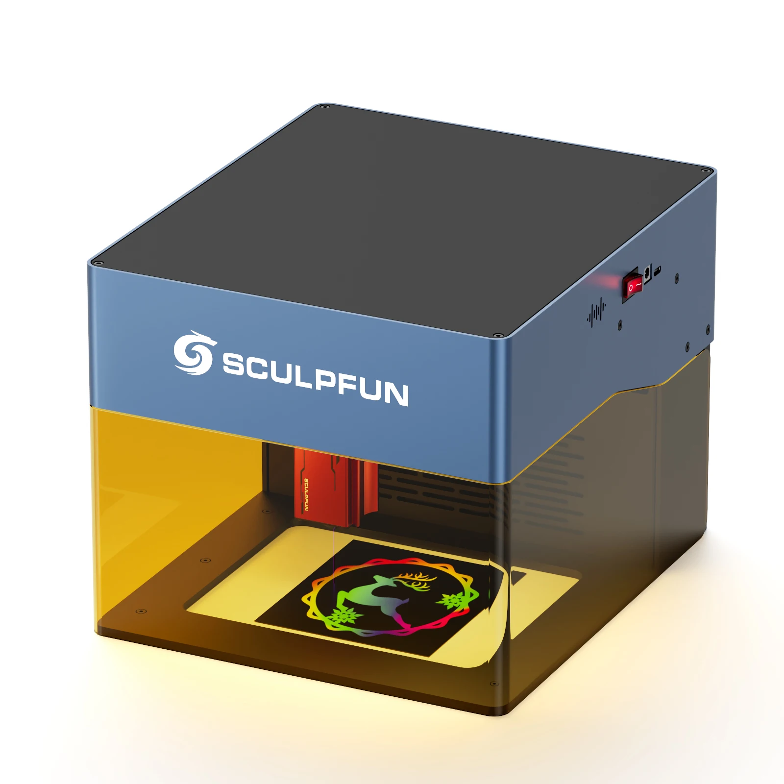 Sculpfun iCube Pro-Graveur Laser Portable 5W, Machine à Graver avec Filtre de struction ée, Alarme de Température, Ultra Fine 0.06mm