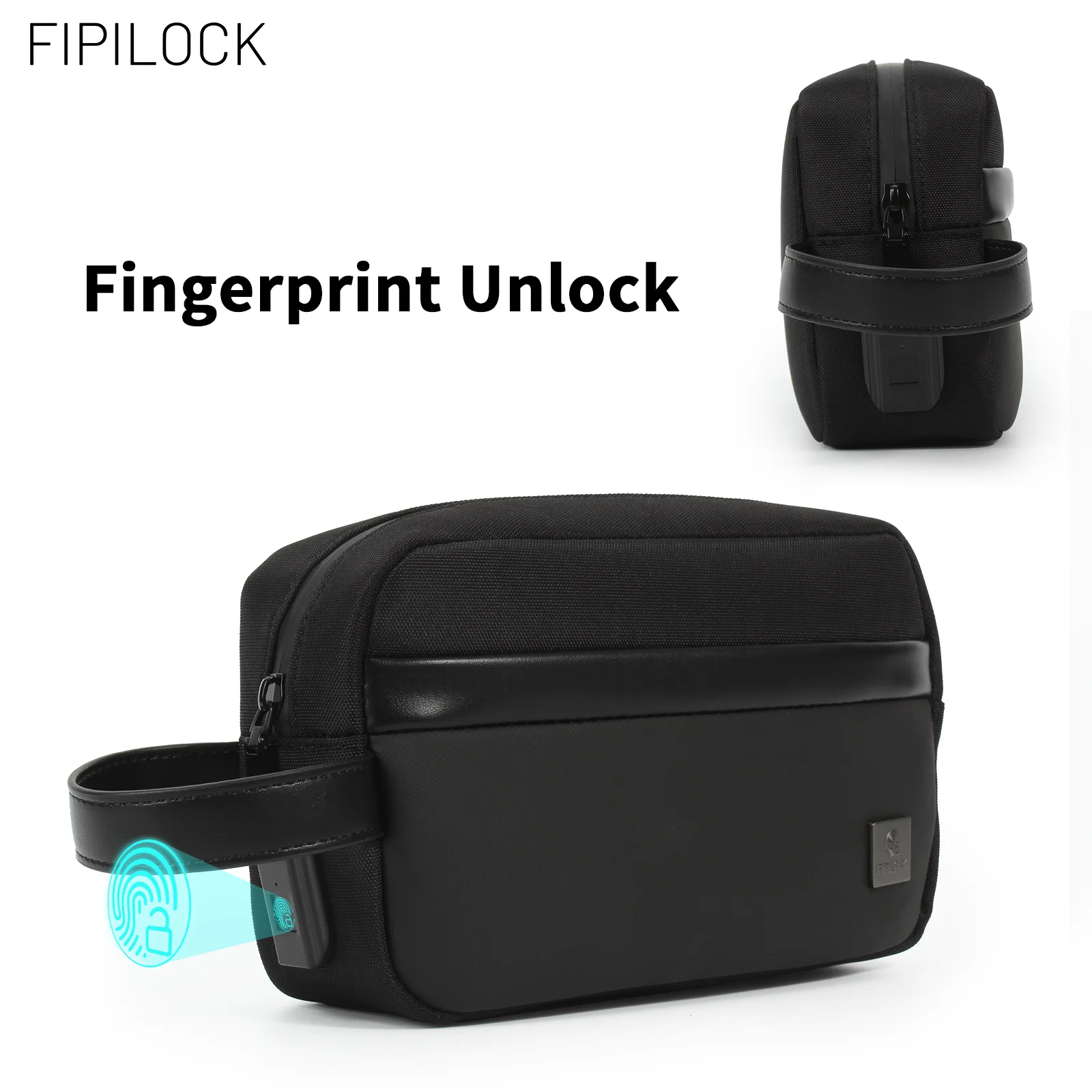 FIPILOCK Clutch Bags Woman for Men Handbags with Smart Fingerprint Unlock Anti-theft Credit Card Mobile Phone Wristlet Bag