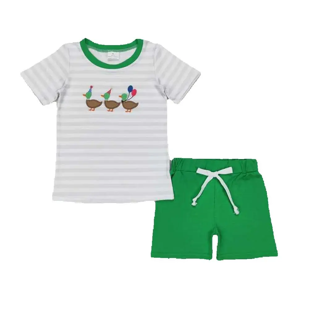 

Baby Boys Duck Birthday Tunic Top Shorts Clothes Sets