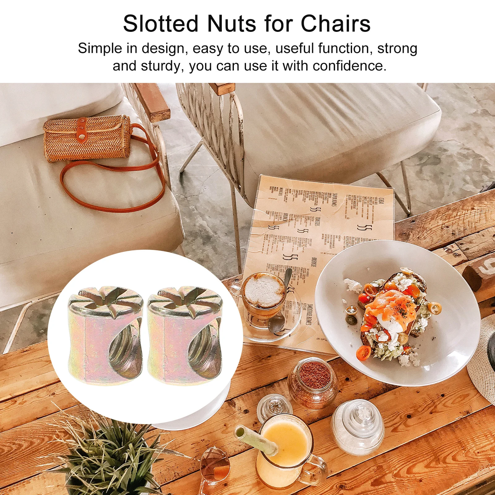 

20 Pcs Barrel Nut Crib Bolts Replacement Kit Threaded Chair Hardware Nuts for Zinc Alloy Baby Parts Replacements