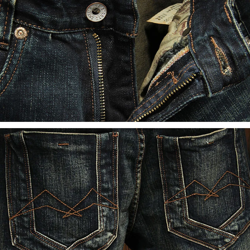 Italian Fashion Men Jeans Retro Black Blue Elastic Slim Fit Vintage Ripped Jeans Men Embroidery Patchwork Designer Denim Pants