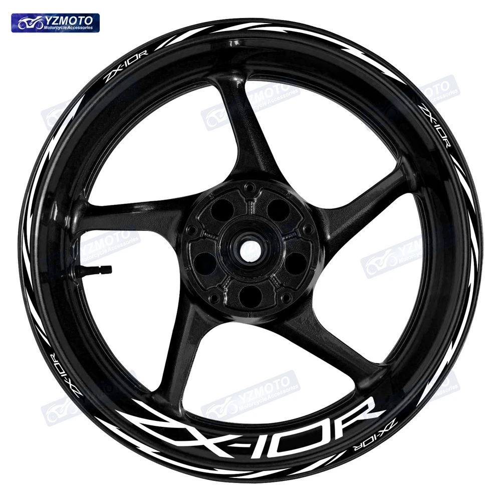 ZX-10R ZX10R ZX 10R 오토바이 17 인치 전면 및 후면 휠 스트라이프 스티커 휠 데칼 장식 반사 림 스티커