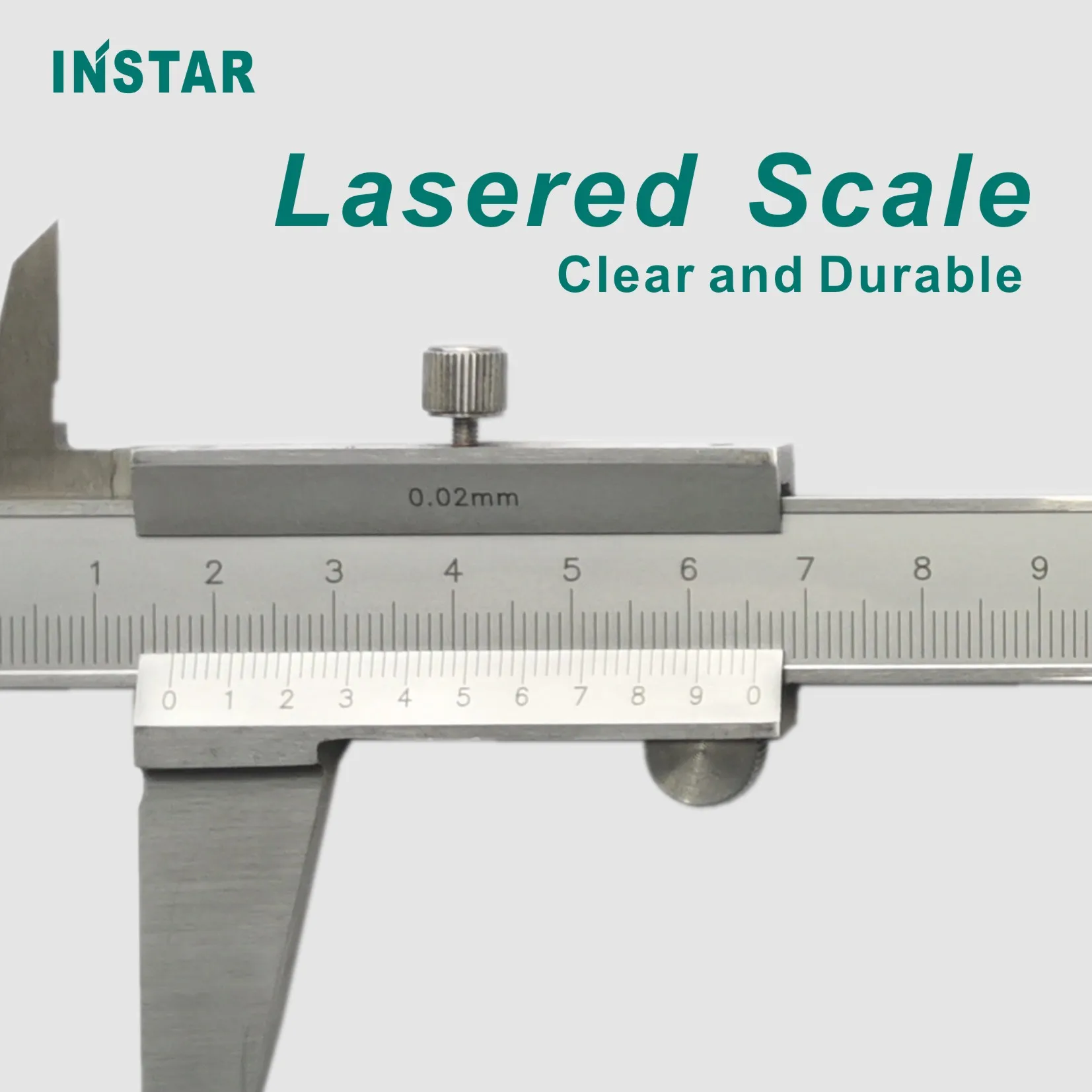 INSTAR Vernier Caliper Mono-Block Aço Inoxidável Padrão DIN 200mm x 0,02mm Qualidade Industrial Uso em 4 Vias