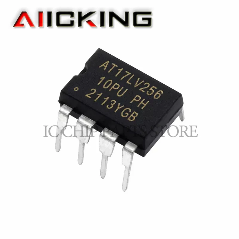 Microplaqueta original de IC, EEPROM Serial-2Wire, 256Kbit, 256K x 1, 3.3V, 5V, 8Pin, PDIP, no estoque, AT17LV256-10PI, 3 PCes pelo lote