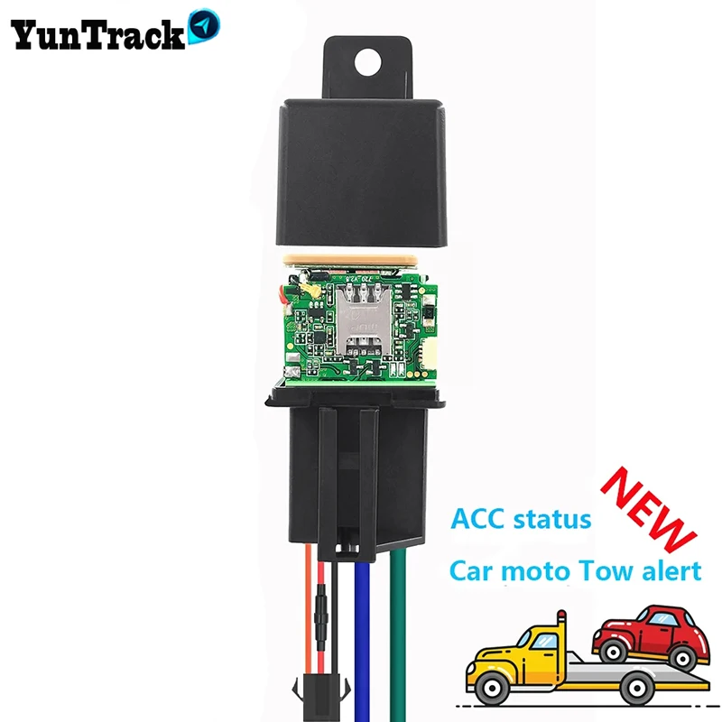 CJ730 Car Relay GPS Tracker hide Tracking Device ACC testing Vehicle Moto Towed away move alarm Tow alert Cut off oil System APP