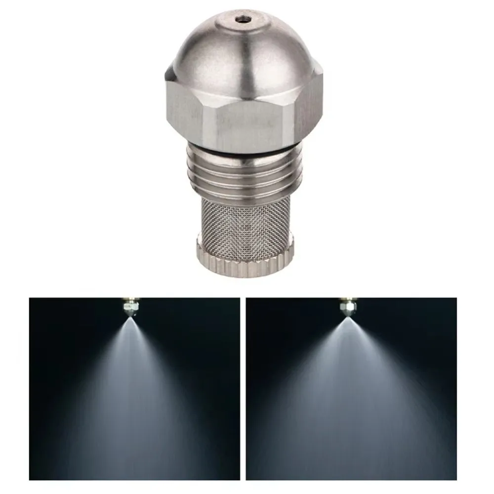 2PCS 304 Stainless Steel Misting Nozzle 1/4 BSPT 1.5mm Orifice Atomizing Spray Tip Silver Garden Misting Nozzle Plant Watering
