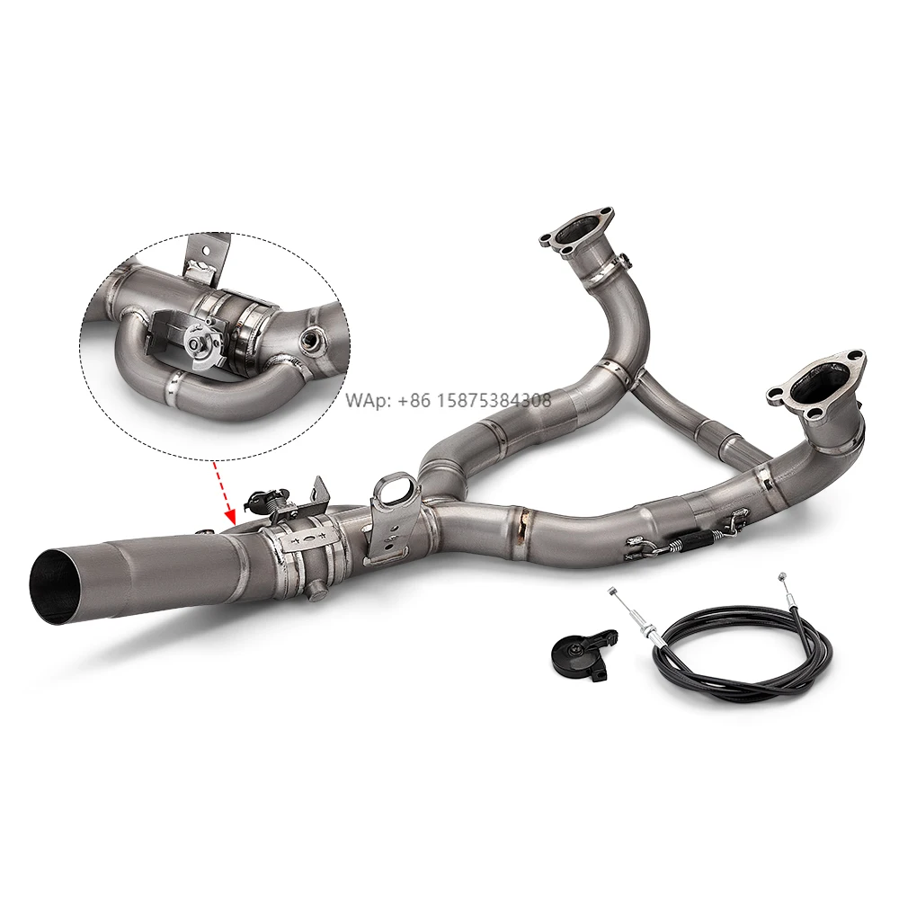 

Slip on R1300GS 1300GS R1300GS Adventure Titanium Alloy Motorcycle Exhaust Manifold with Valve Front Link Pipe