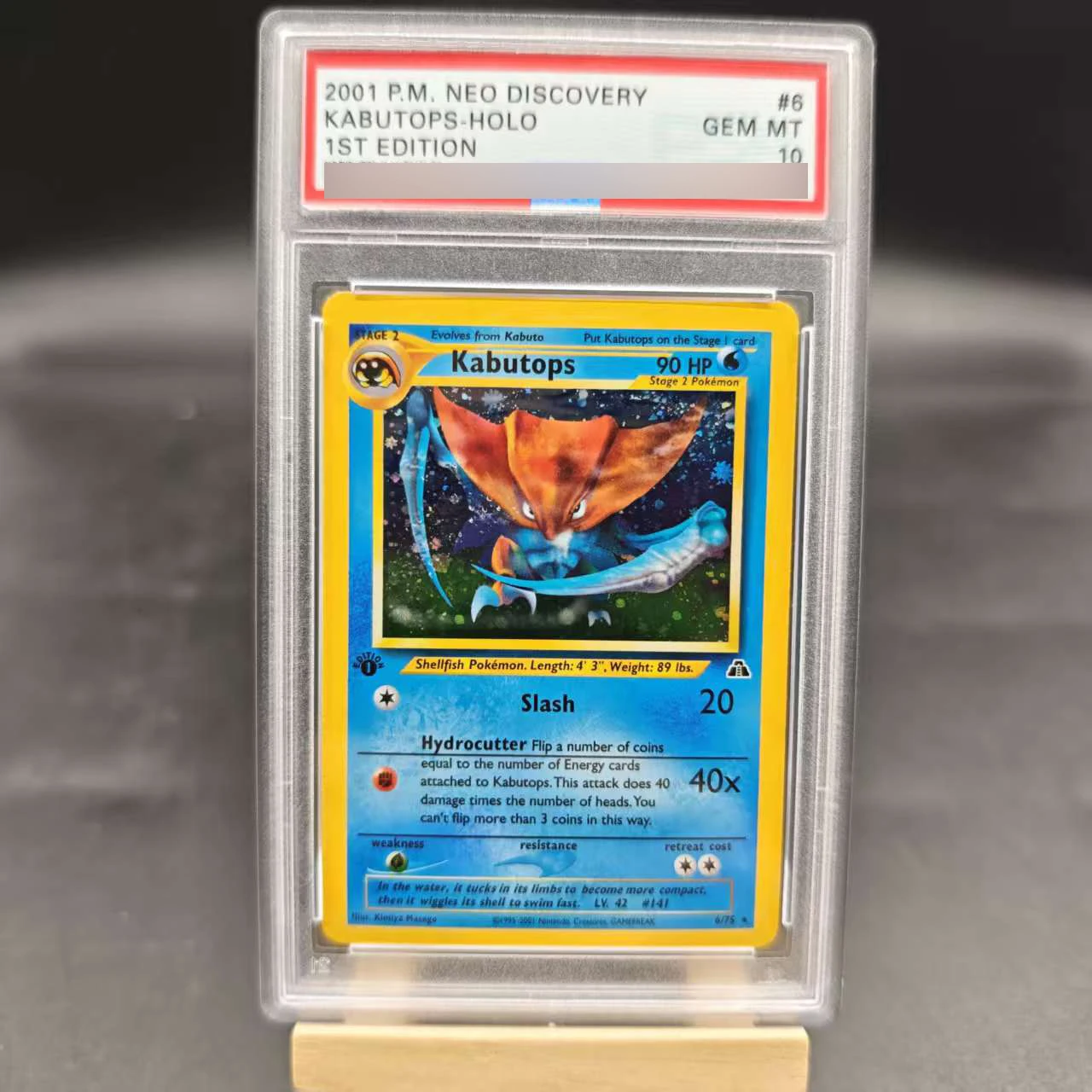 

PTCG 1St Kabutops English Rating Card Tyranitar Arcanine Dragonite Espeon Diy Copy Version Classic Anime Collection Card Toy