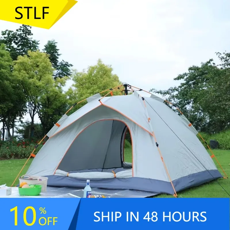 

2025 Hot Sales 4-Person Automatic Pop Up Tent Customizable Waterproof Oxford Material For Camping-Factory Wholesale