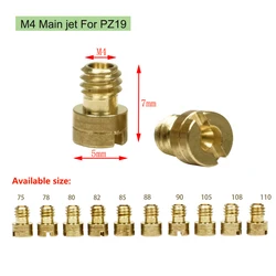 M4メインジェットキャブレター、139qma、pz19、cvk、gy6、4ストロークスクーターキャブレターノズル、チェーンソーキャブレター、メインジェット #75-110、10個