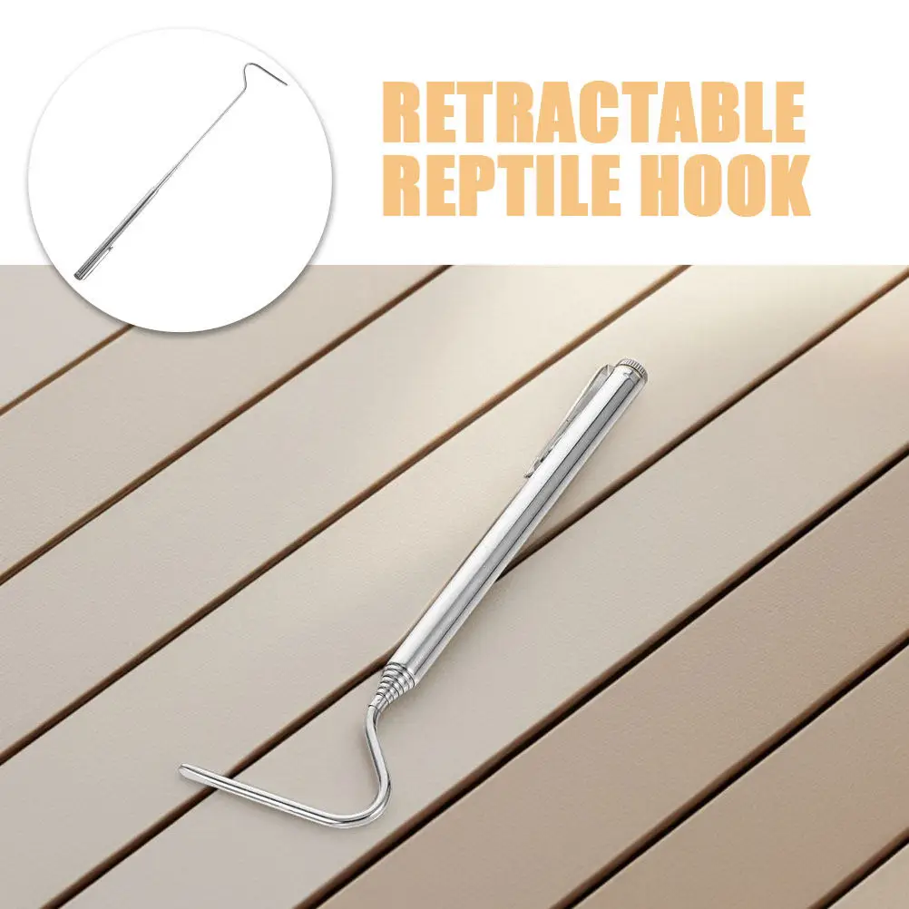 Extendable Stainless Steel Snake Hook 26 Inch Retractable Reptile Grabber for Safe Handling Capture Control Rattlesnake Wildlife