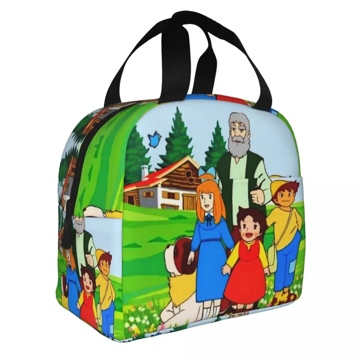 Alps Mountain Heidi Peter And Grandpa Lunch Bag Warm Cooler Thermal Insulated Lunch Box for Women Kids School Food Bags