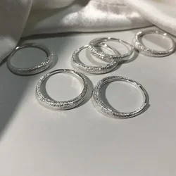 925 Sterling Silver Sparkling Round Hoop Earrings for Women Simple Geometric Creative Earrings Party Jewelry
