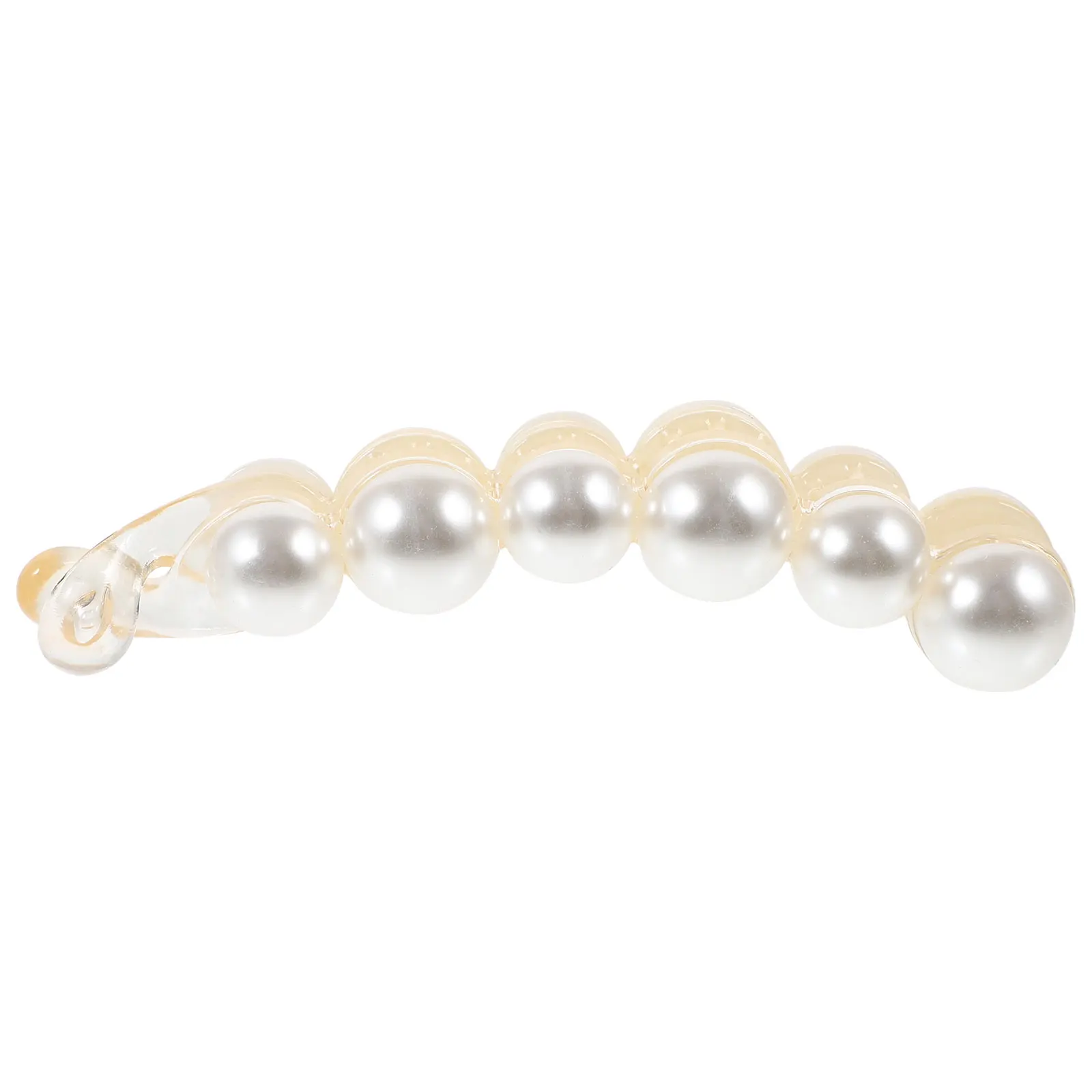 

Pearl Hair Clip Vintage Banana Claw Twist Plastic Barrettes Bride Comb Fishtail Ponytail Clasp Styling Tool Long Durability