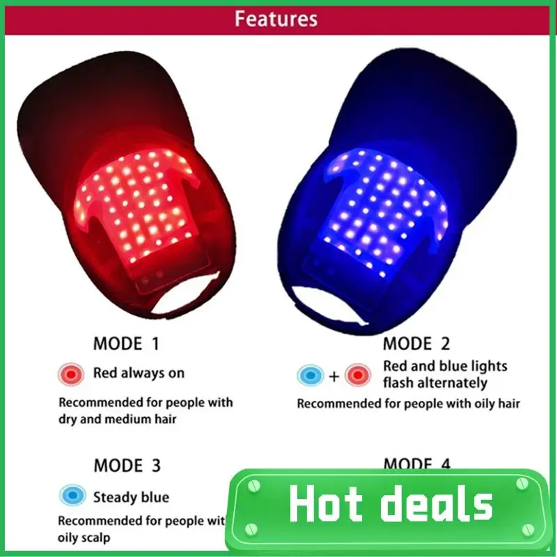 A74X-Infrared Hair Growth Instrument Physiotherapy Head Cap Laser Red Blue Light Hair Care Device Relaxation Therapy