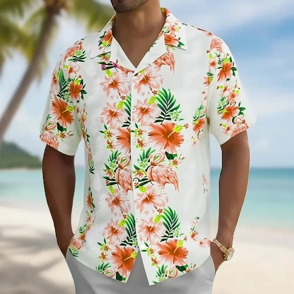 Summer Hawaiian Beach Men's Shirt 3D Printing Casual Clothing Oversized Short Sleeve Shirts for Men Street Fashion Tops