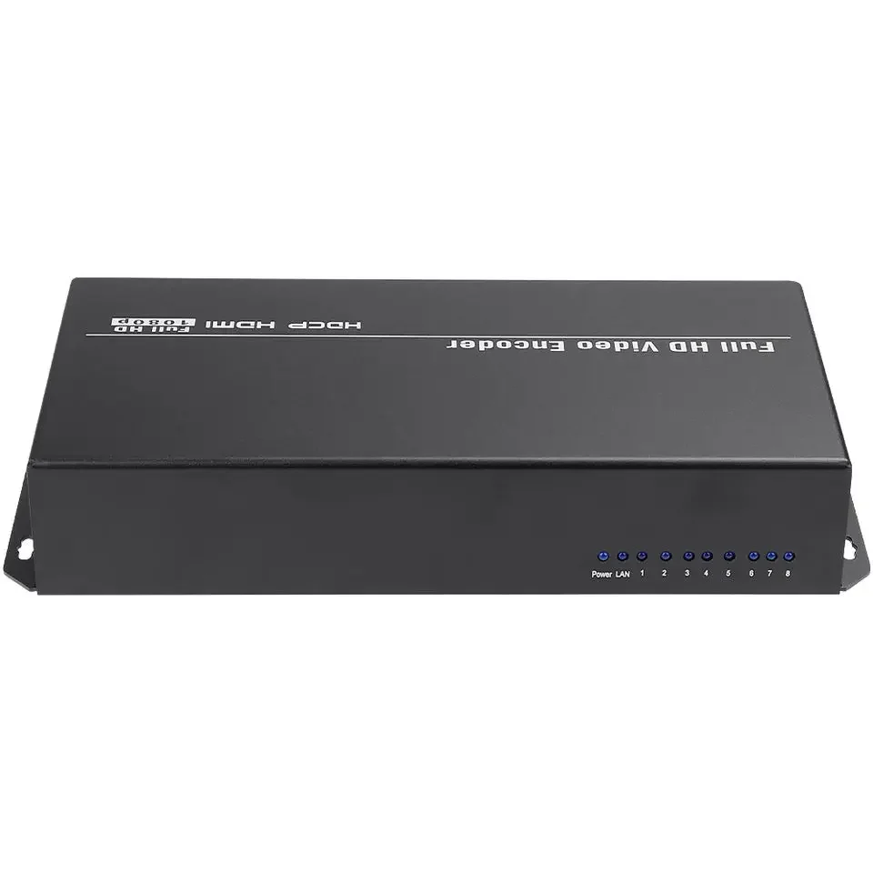 Auf Lager Unisheen 8-in-1 H.265 H.264 HDMI zu IP Video Encoder 8 Kanäle Live Streaming Encoder HD Encoder H265