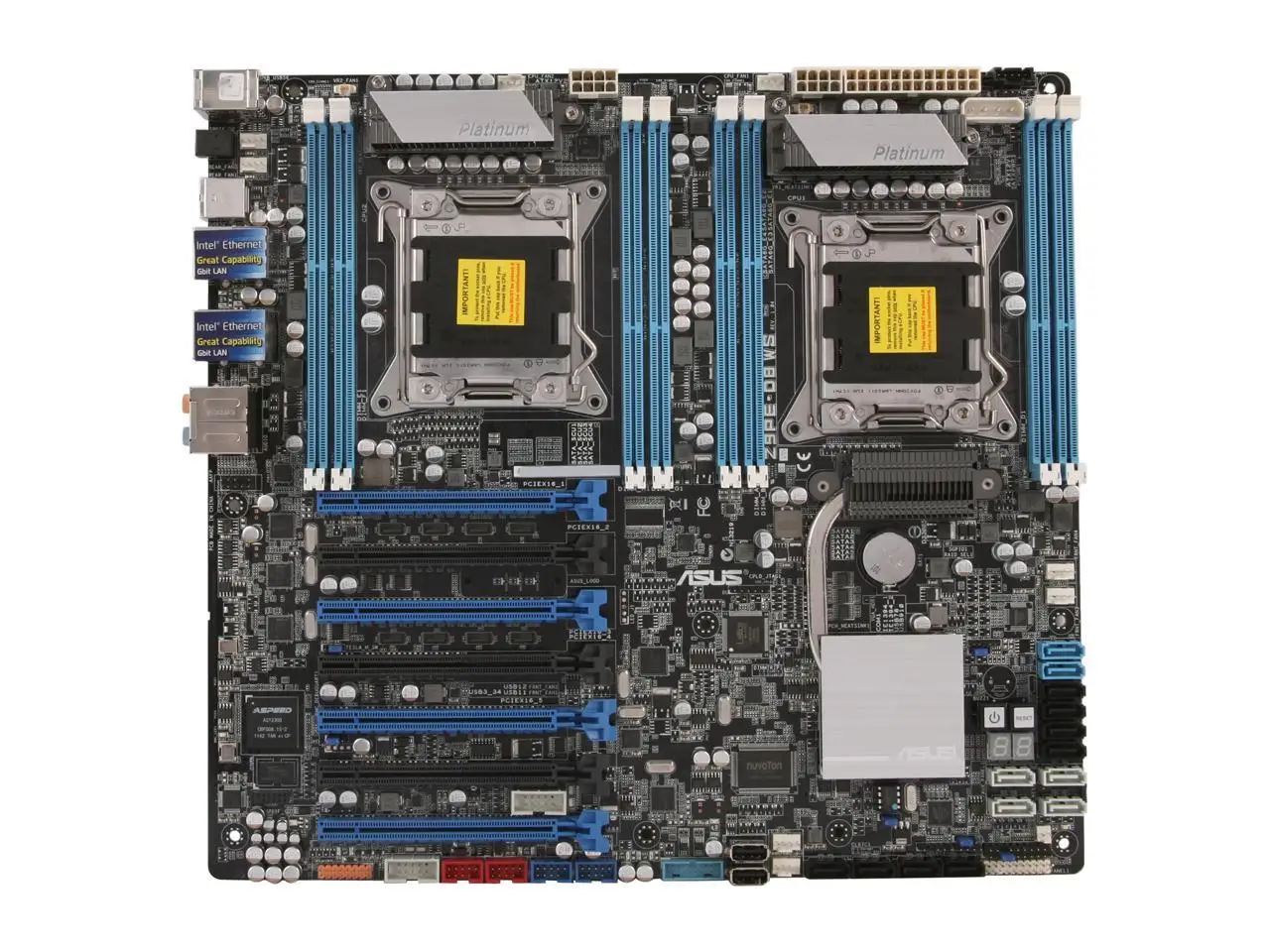    اللوحة الأم للخادم ASUS Z9PE-D8 WS LGA 2011 DDR3 Intel C602 7 × PCI-E X16 USB3.0 EEB تدعم وحدة المعالجة المركزية Intel Xeon E5-2690 E5-2600