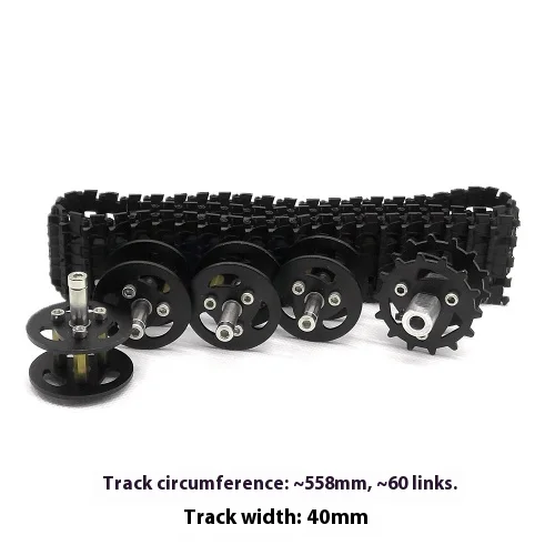 Intelligente wagenaccessoires, koppeling met een binnendiameter van 4 mm, plastic tracks tankwagen DIY-kit, metalen dragende aandrijfwielonderdelen