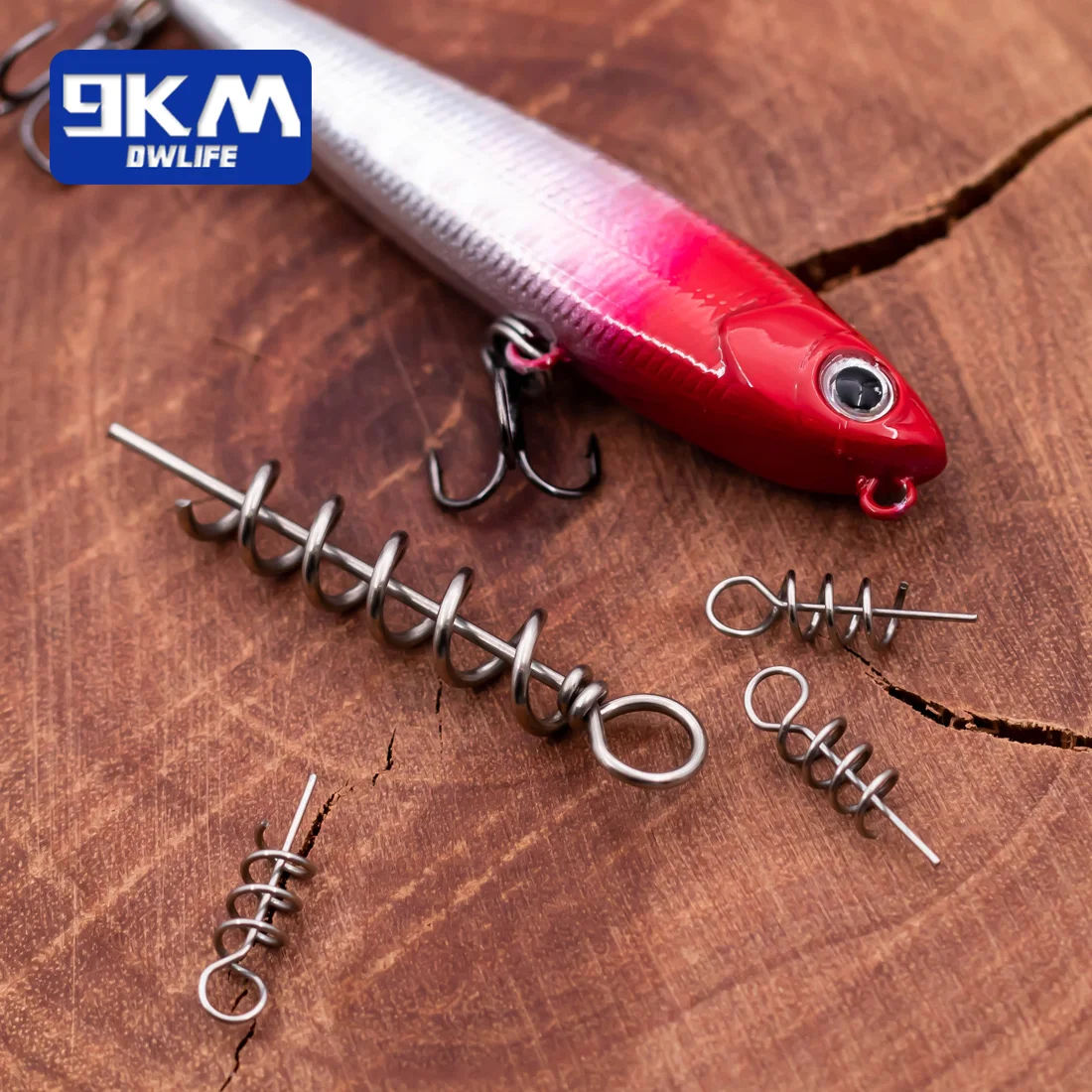 9KM 50Pcs Angeln Weicher Köder Frühling Twist Lock Schraube Angeln Zentrum Schraube Angeln Centerpin für Süßwasser und Salzwasser – Detail 3