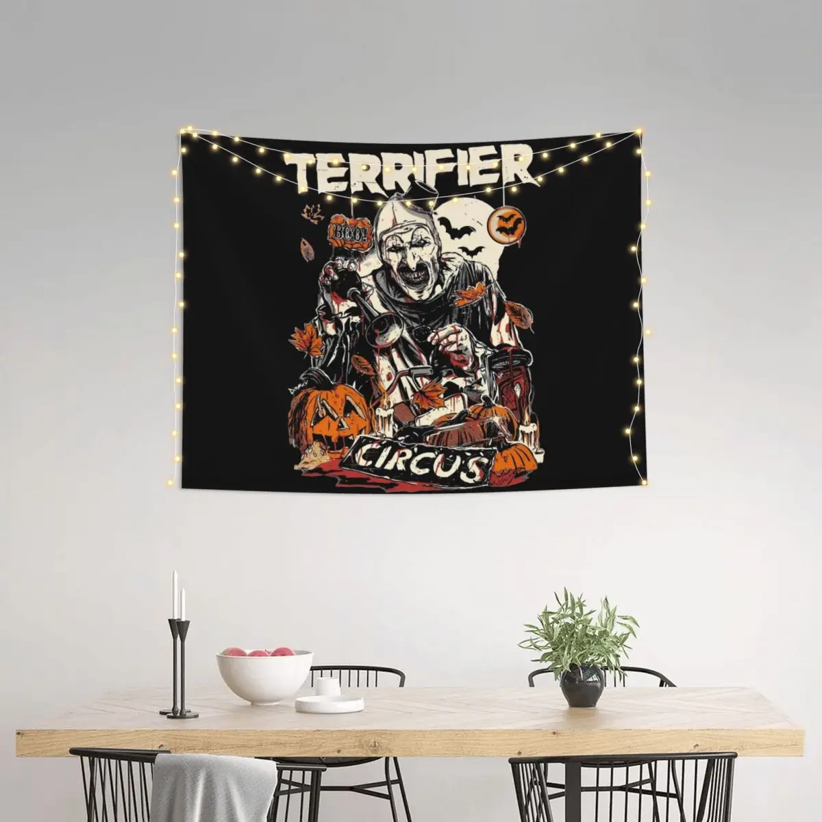 Art The Clown Terrifier Wall Tapestry Aesthetic Horror Movie Tapestries Poster for Dorm Room Wall Hanging Decor