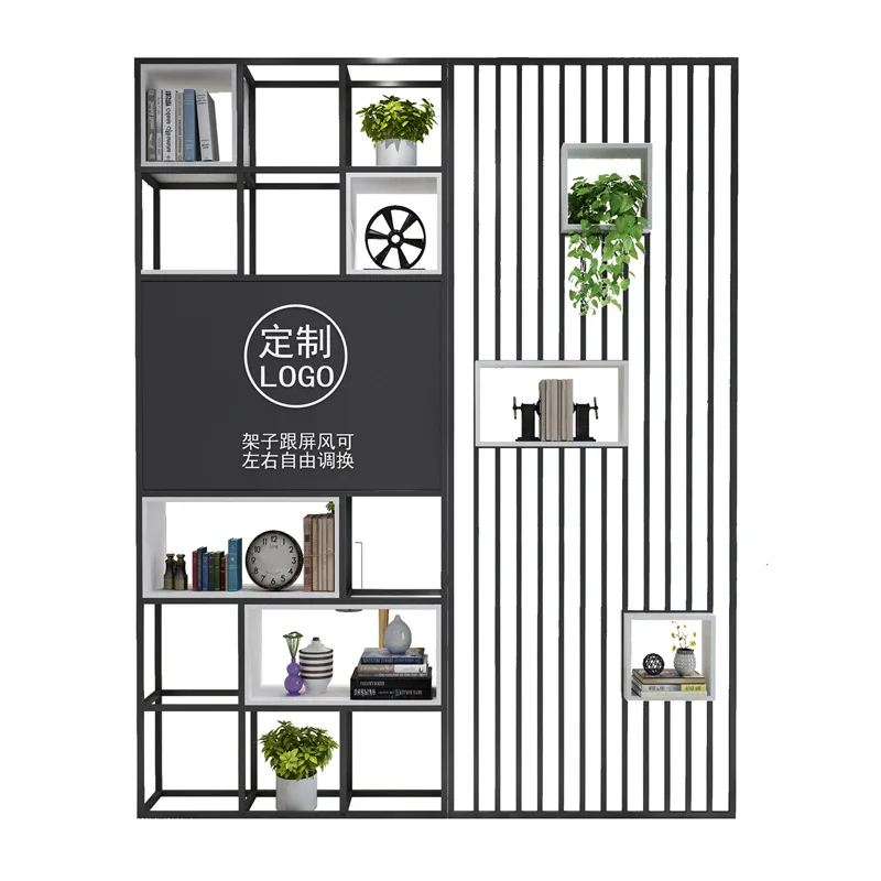 

Iron Art Office Front Desk Restaurant Light Luxury Industrial Style Partition Entrance Company Screen Shelf