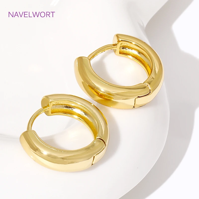 2 Sizes Round Earrings 18K Gold Plated Circle Hoop Earrings,For Women Jewellery Simple Hoop Circle Earring Ladies Party Gift
