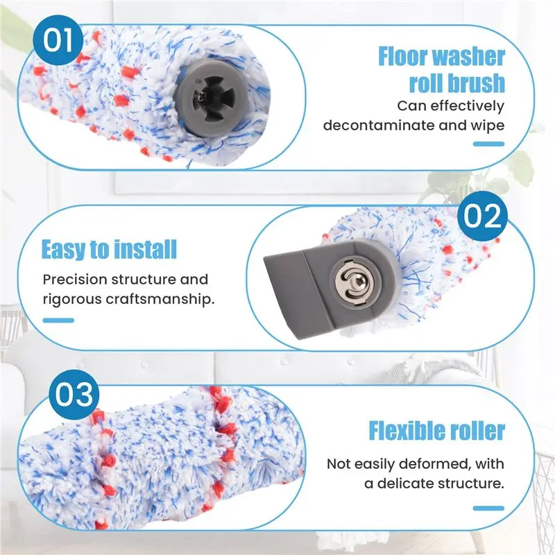 ABSJ-Filter Brush Roller And Pre-Filter Foam Replacement Parts For Tineco Ifloor HF10E-01 Cordless Wet Dry Vacuum Cleaner