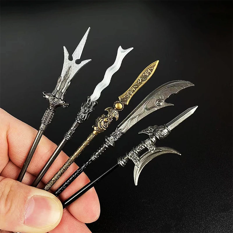 Mini Katana Cosplay Fake Sword Replica, Weapon Decoration Swords Prop, Chinese Metal, Miniature Desk Accessories Retro Toy Knife