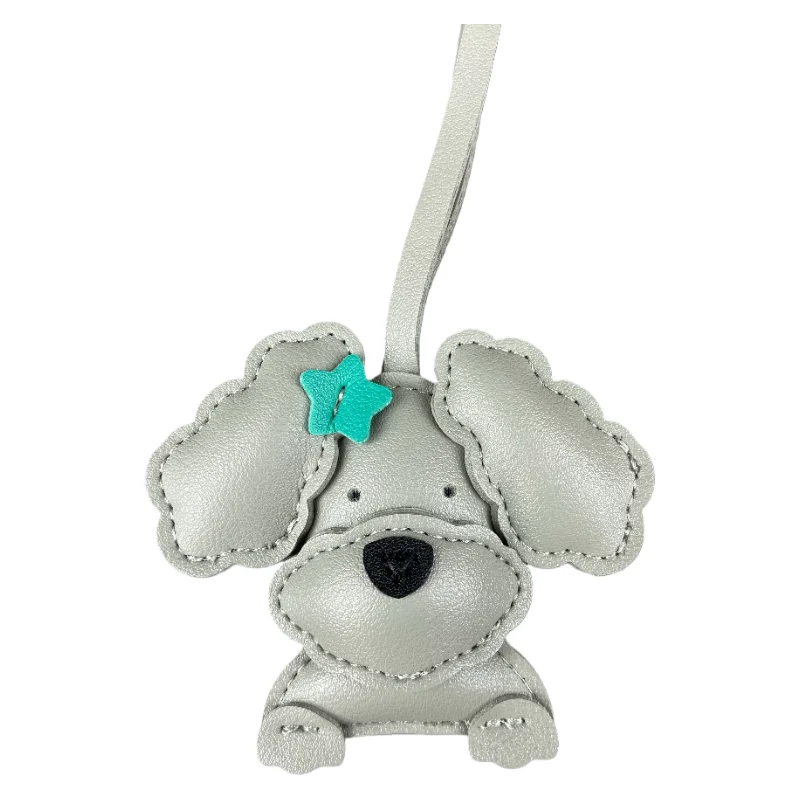 3D-Plüsch-Anhänger mit Pudel-Hundetasche – hergestellt aus robustem PU-Leder mit einer Stern-Haarspange, gut genäht und vollständig gefüllt, Geschenk – Detail 11