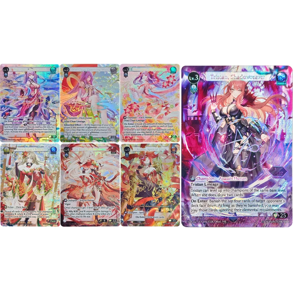 

Diao Chan Dreaming Wish Grand Archive Anime Collection Card Champion Card Signature Card Textured Refractive Color Flash Toys