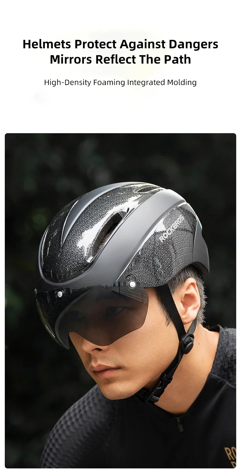 Rockbros Fahrrad helm Brille Männer Frauen integral geformte MTB Fahrrad helm leichte Mountainbike Helm Rücklichter – Detail 1