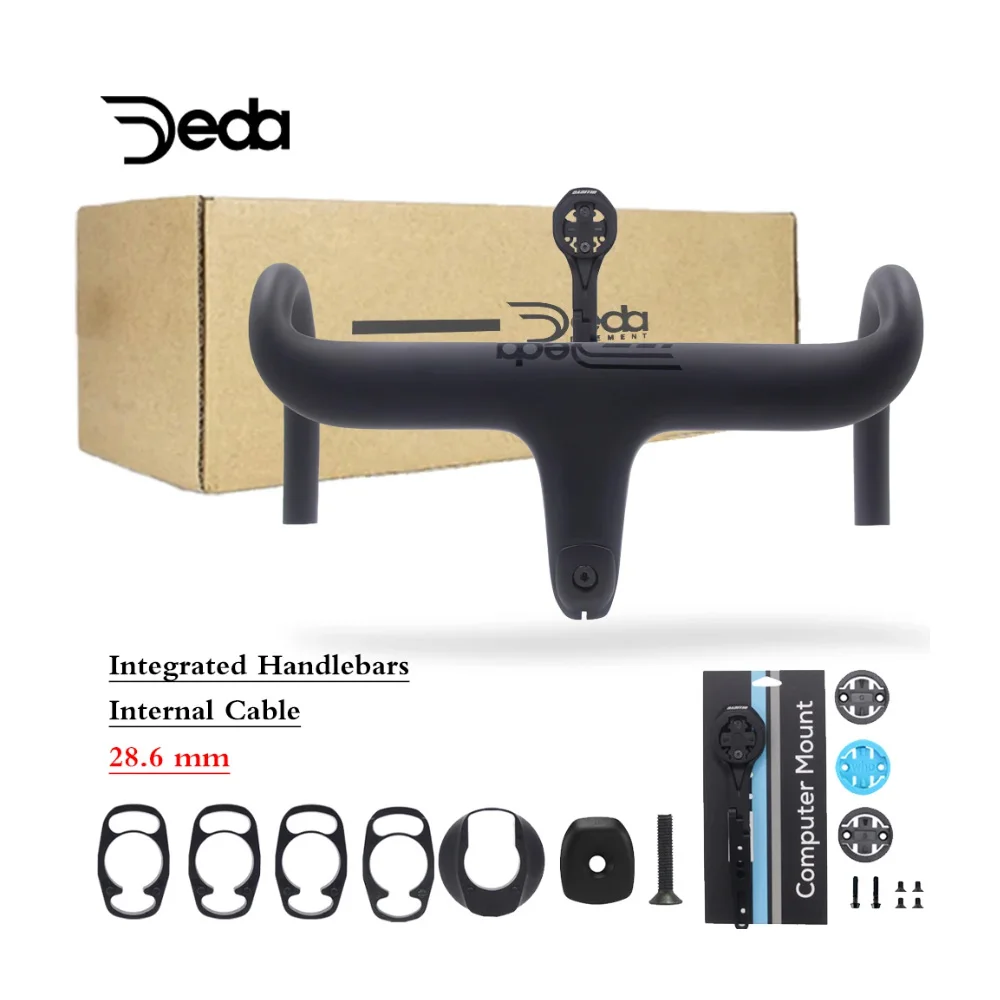 

DEDA Full Carbon Fiber Road Bike Handlebar Internal Cable Integrated Cockpit -10° Stem 28.6mm Includes Spacers And Mount