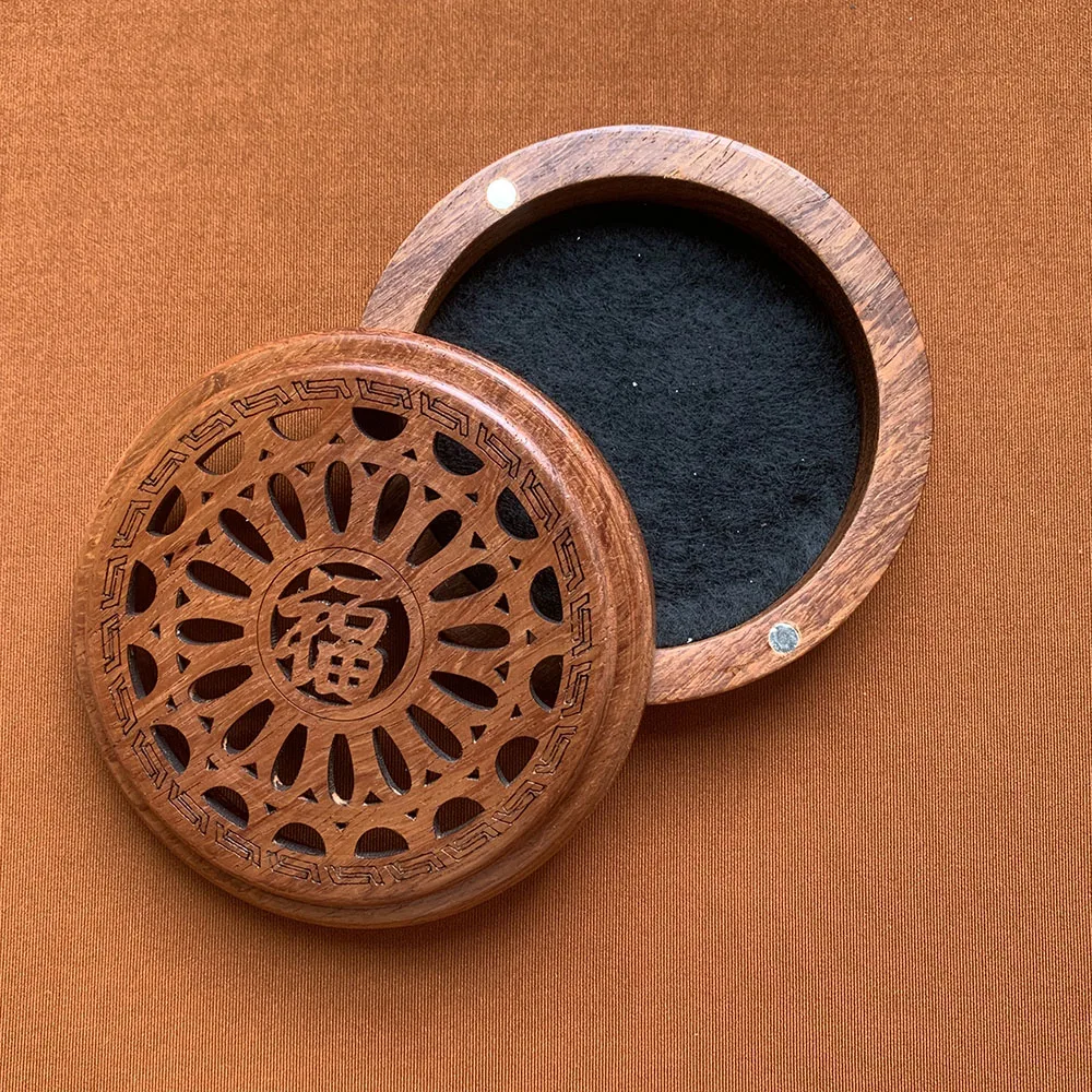 Free Shipping Vietnam Rosewood Incense Burner for 2-4Hr Coil Incense Portable wooden Incense holder With Fireproof Mat