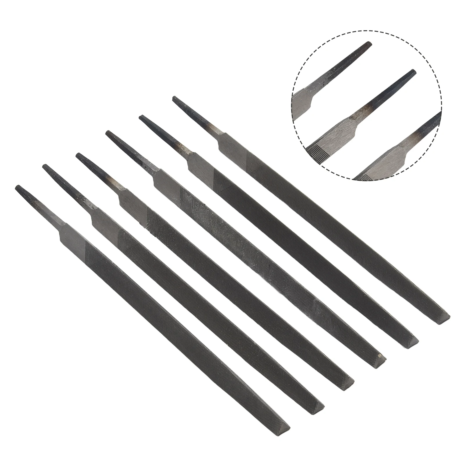 1/3/6PCS 6 Inch 150mm Steel Files Without Handle Round Half-Round Triangular Square Flat For Fitter Metalworking Woodworking