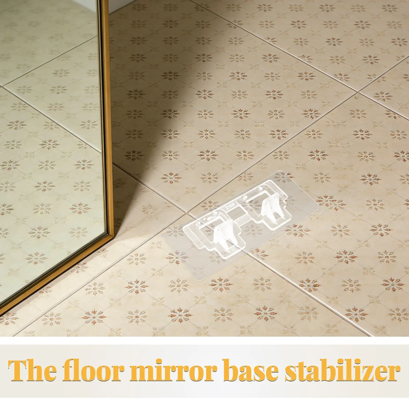 4Pcs Self Adhesive No Drill Floor Mirror Anti-Tip Stand Base Full Length Mirror Safety Stabilizer for Home Use