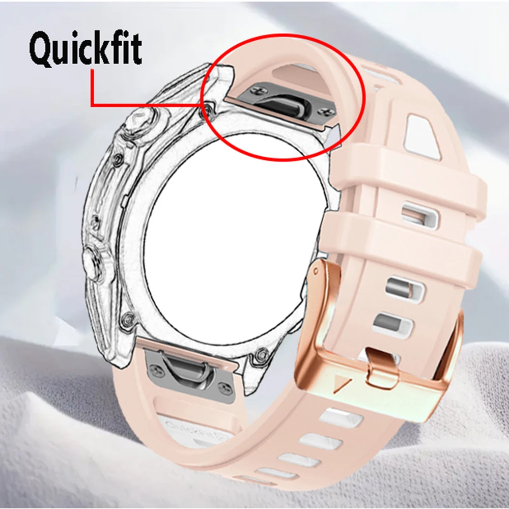 Quickfit 20 مللي متر حزام ساعة سيليكون للرجال والنساء ل Garmin ساعة Fenix 8-43 مللي متر Smartwatch اكسسوارات مهرجان حزام ساعة اليد