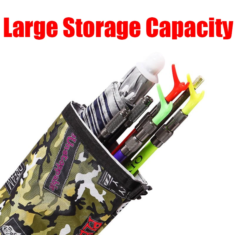 Foldable Fishing Bag Portable Fishing Rod Bag Multifunctional Fishing Umbrella Bag Waterproof Large Capacity Fishing Tool