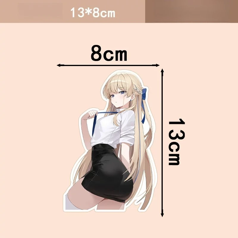 Anime Blue Archive Asuka Tokami Decal, Waterproof Scratch Mask Sticker for Automobile & Motorbike Personalized Body Decoration