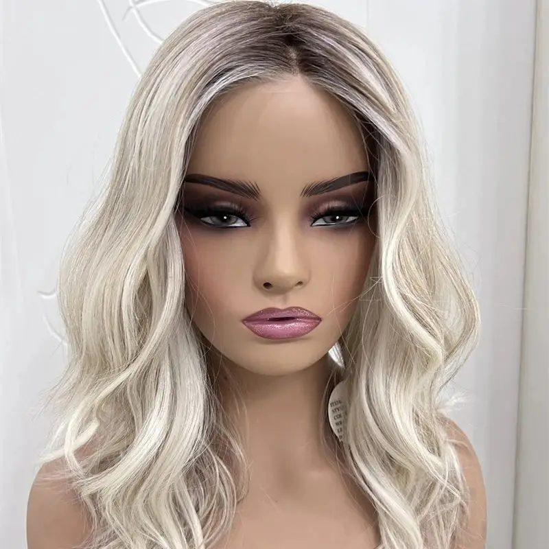 

Женский парик омбре: пепельно-платиновый блонд, синтетический, с HD-кружевной передней частью, короткий волнистый боб, плотность 150%, свободная линия роста волос, предварительно проработанная линия роста волос