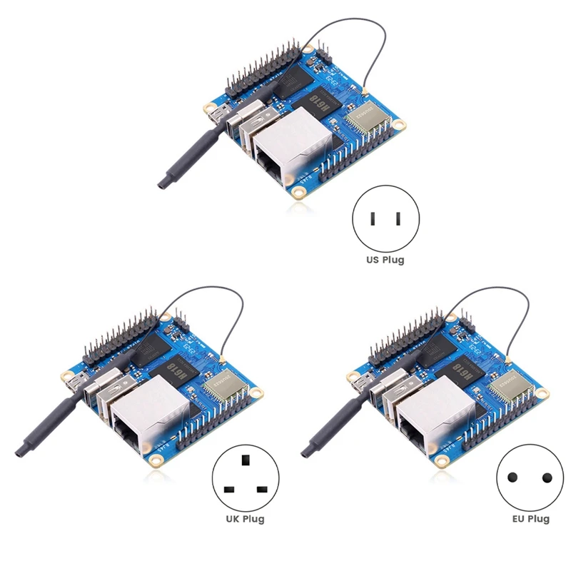 For Orange Pi Zero 3 Development Board 1.5GB RAM H618 Wifi5+BT 5.0 Gigabit LAN Easy To Use For Android 12 Debian12 With US Plug
