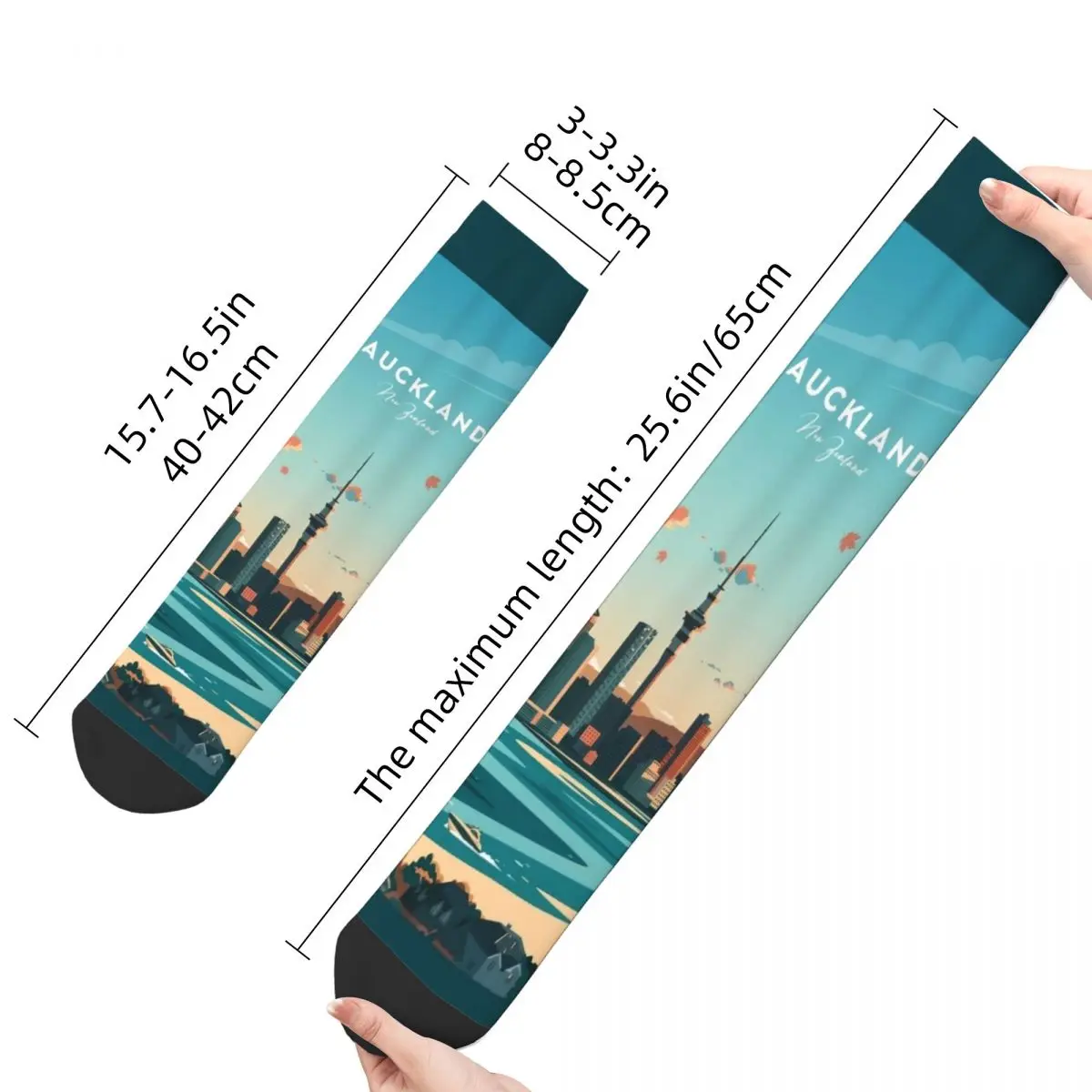 Auckland City New Zealand Acessórios Meias Sweat Absorbing Sport Long Sock Quente para o Presente de Aniversário dos Homens